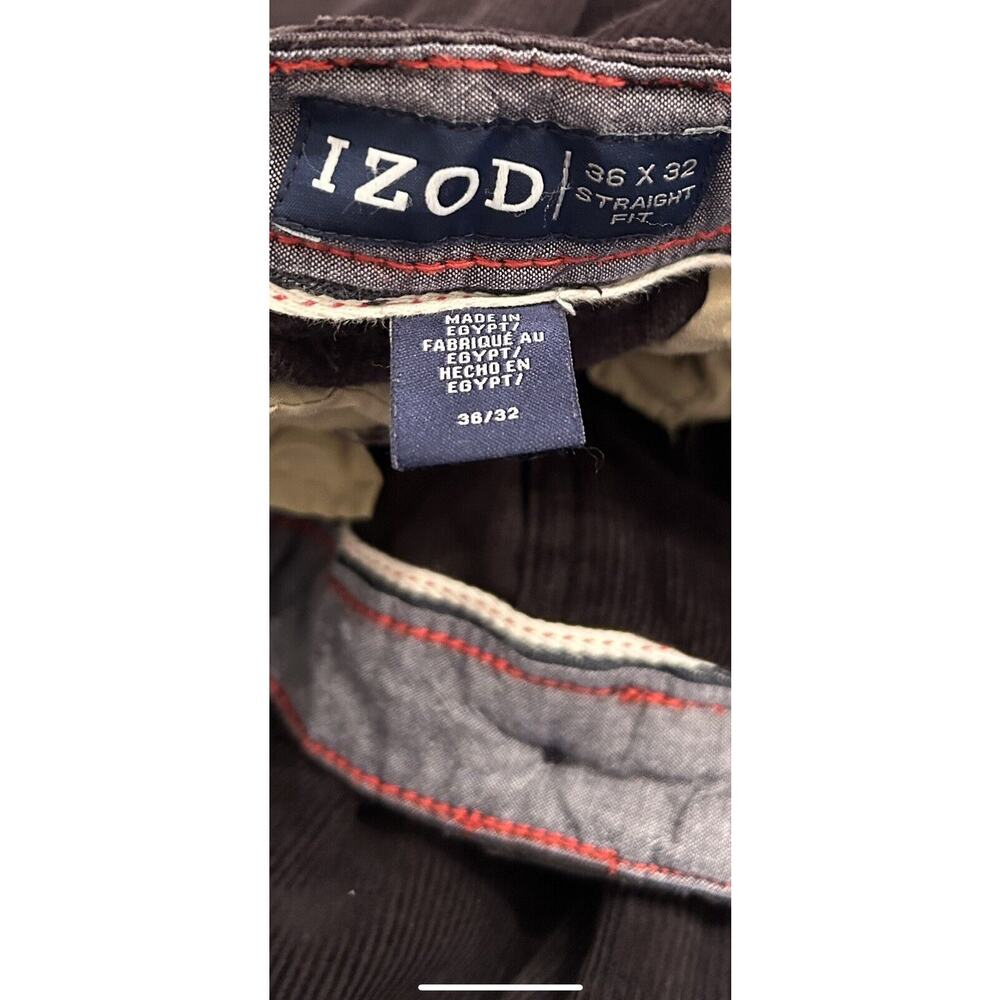 IZOD Men's Black Pleated Front Corduroy Straight Fit Pants 36X32 - Picture 4 of 4